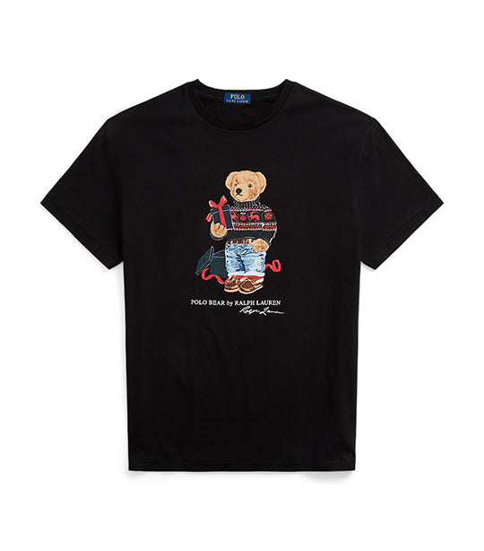 Men's Classic Fit Polo Bear Jersey T-Shirt Polo Black Gift Bear