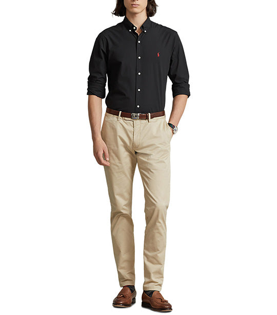 Men's Custom Fit Stretch Poplin Shirt Black