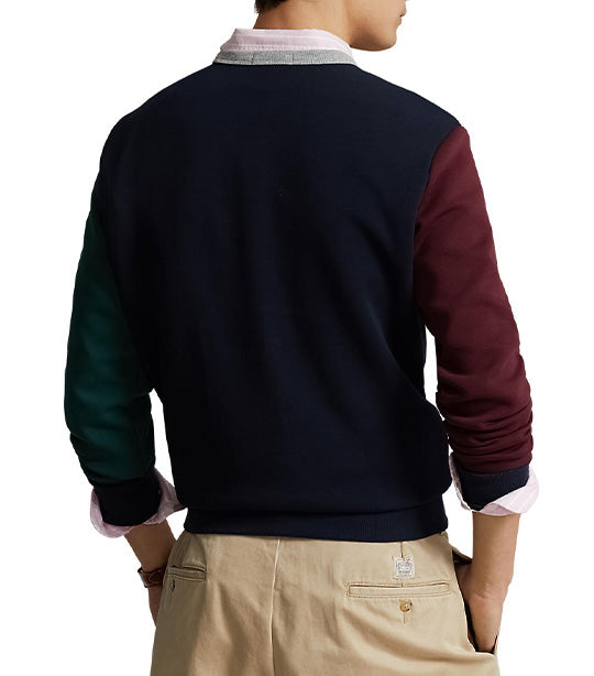 Men's Color-Blocked Double-Knit Sweatshirt Aviator Navy Multi