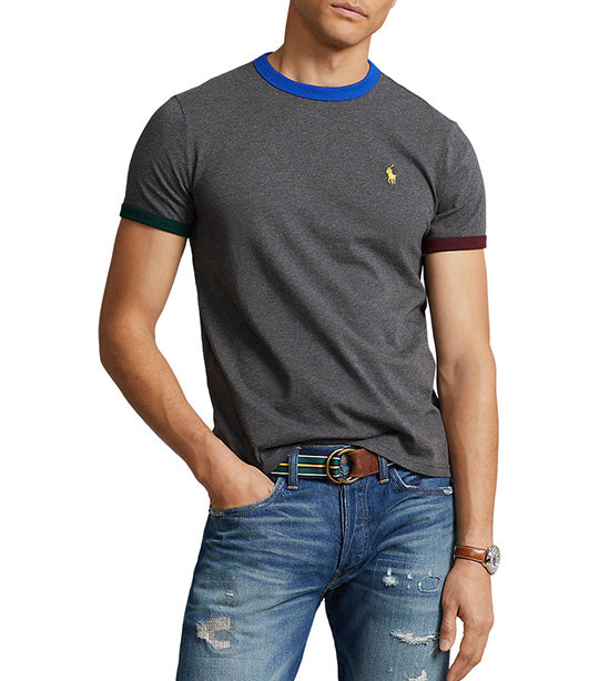 Men's Custom Slim Fit Jersey Crewneck T-Shirt Dark Gray