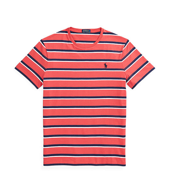 Men's Custom Slim Fit Striped Jersey T-Shirt Red Multi