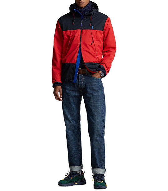 Men's Water-Resistant Color-Blocked Jacket Red/Newport Navy