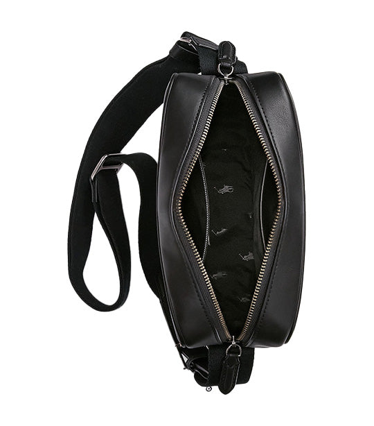 Men's Leather Crossbody Bag Black