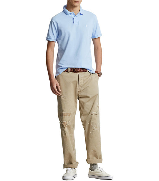 Men's Custom Slim Fit Mesh Polo Shirt Elite Blue