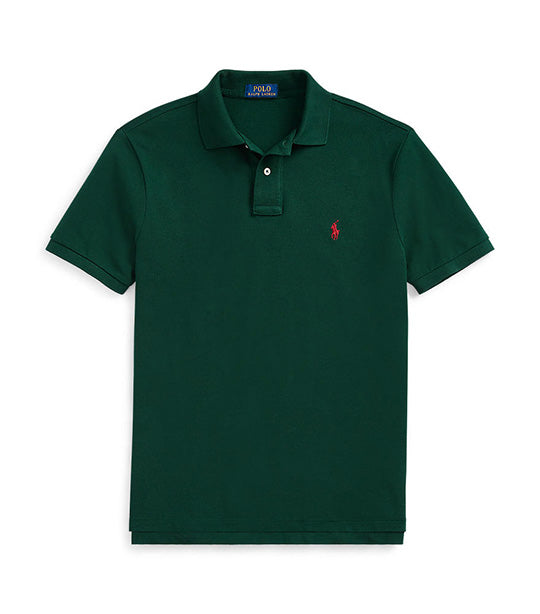 Men s Custom Slim Fit Mesh Polo Shirt College Green