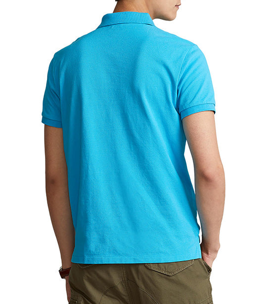 Men's Custom Slim Fit Mesh Polo Shirt Cove Blue