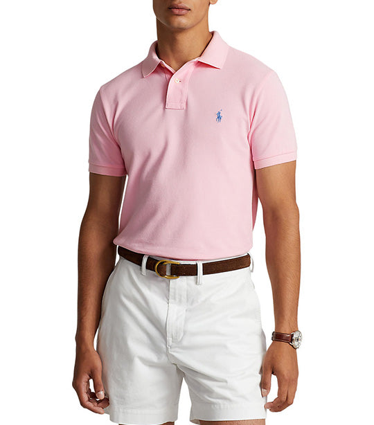 Men's Custom Slim Fit Mesh Polo Shirt Carmel Pink