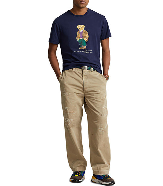 Men's Classic Fit Polo Bear Jersey T-Shirt Cruise Navy Bear