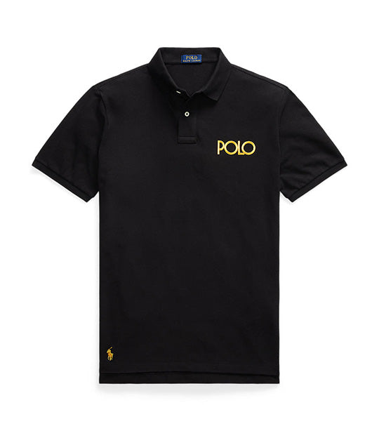 Men's Classic Fit Logo Mesh Polo Shirt Polo Black