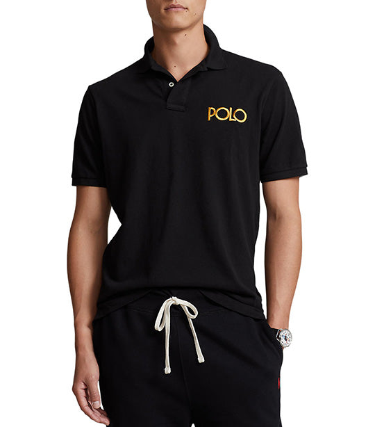 Men's Classic Fit Logo Mesh Polo Shirt Polo Black