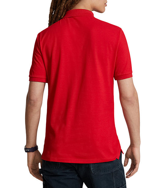 Men's Classic Fit Graphic Mesh Polo Shirt Red