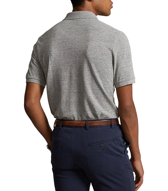 Men's Custom Slim Fit Mesh Polo Shirt Heather Gray