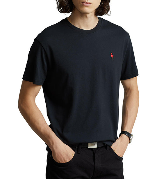 Men's Custom Slim Fit Jersey Crewneck T-Shirt Black