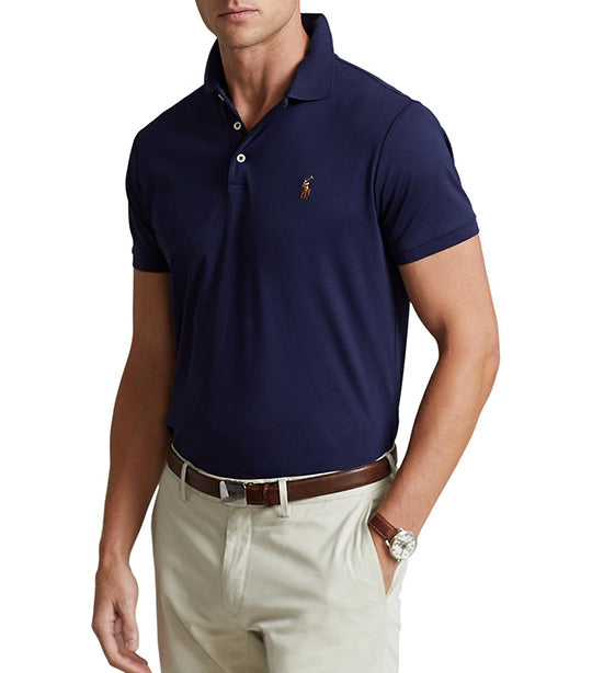 Men's Custom Slim Fit Soft Cotton Polo Shirt Refined Navy