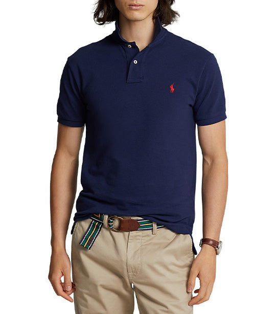 Men's Custom Slim Fit Mesh Polo Shirt Newport Navy