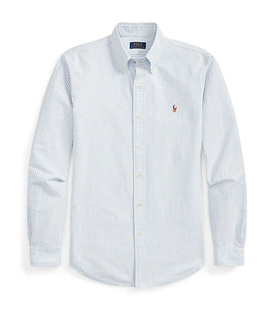 Men's Custom Fit Oxford Shirt Blue/White Stripe