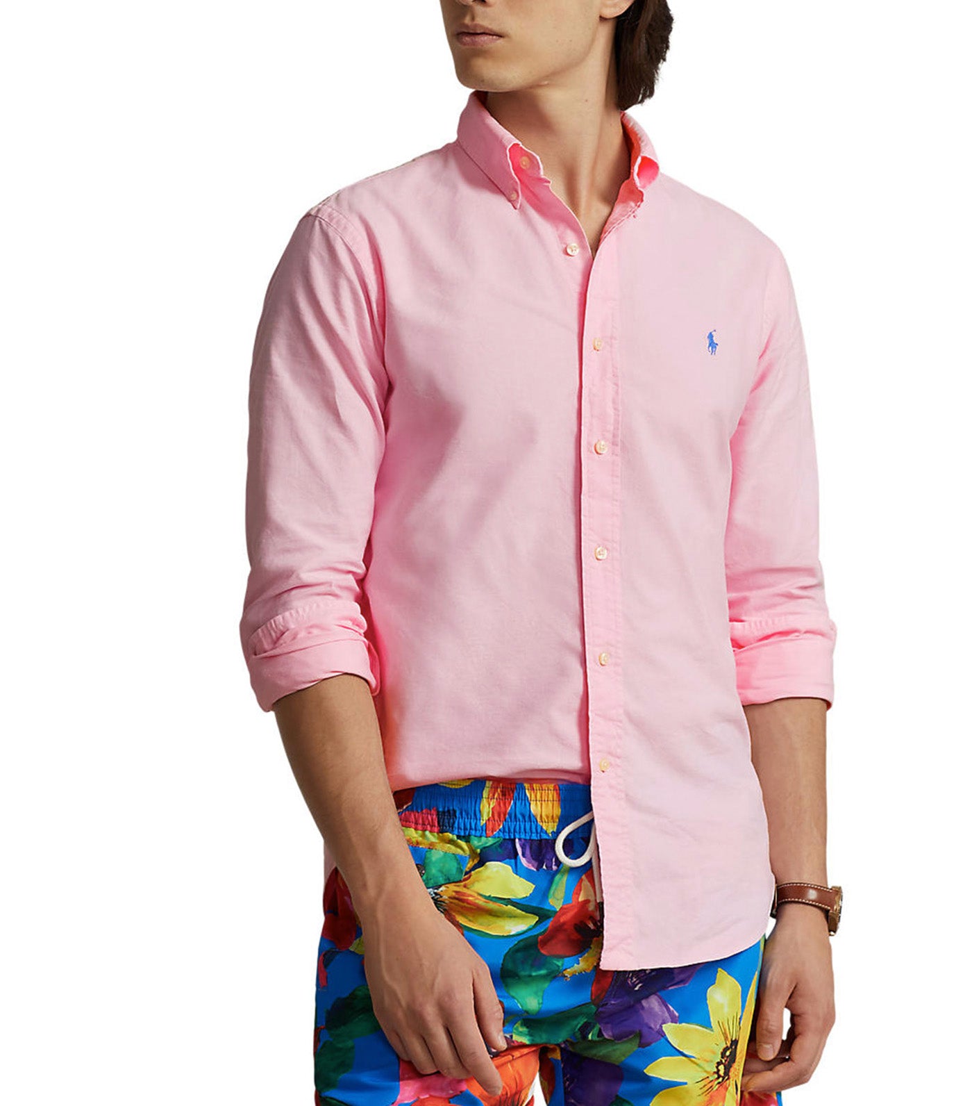 Men's Custom Fit Garment-Dyed Oxford Shirt Carmel Pink