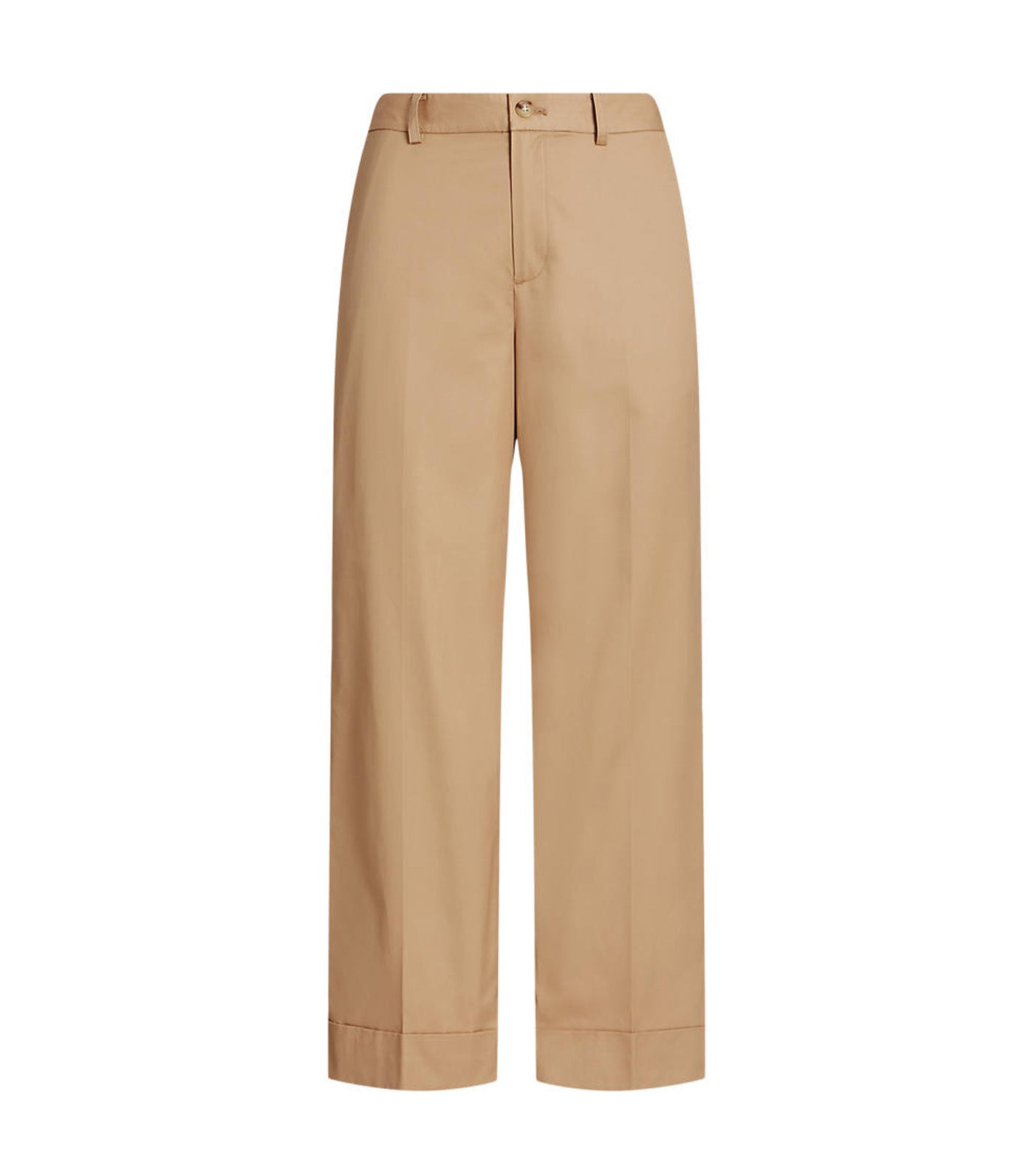 Women's Pleated Cotton Twill Cropped Pant Birch Tan