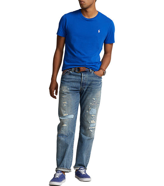 Men's Custom Slim Fit Jersey Crewneck T-Shirt Sapphire Star