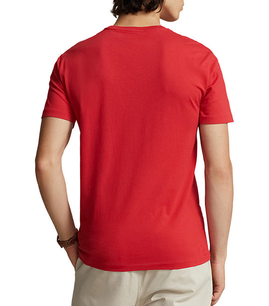 Men's Custom Slim Fit Jersey Crewneck T-Shirt Post Red