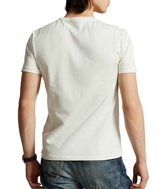 Men's Custom Slim Fit Jersey Crewneck T-Shirt Parchment Cream