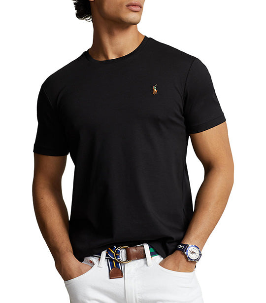Men's Custom Slim Fit Soft Cotton T-Shirt Polo Black