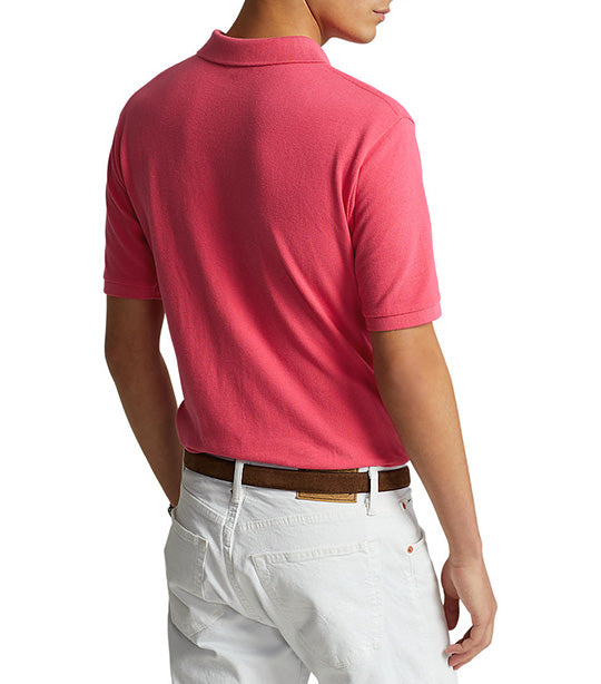 Men's Custom Slim Fit Mesh Polo Shirt Hot Pink