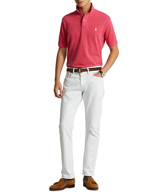 Men's Custom Slim Fit Mesh Polo Shirt Hot Pink