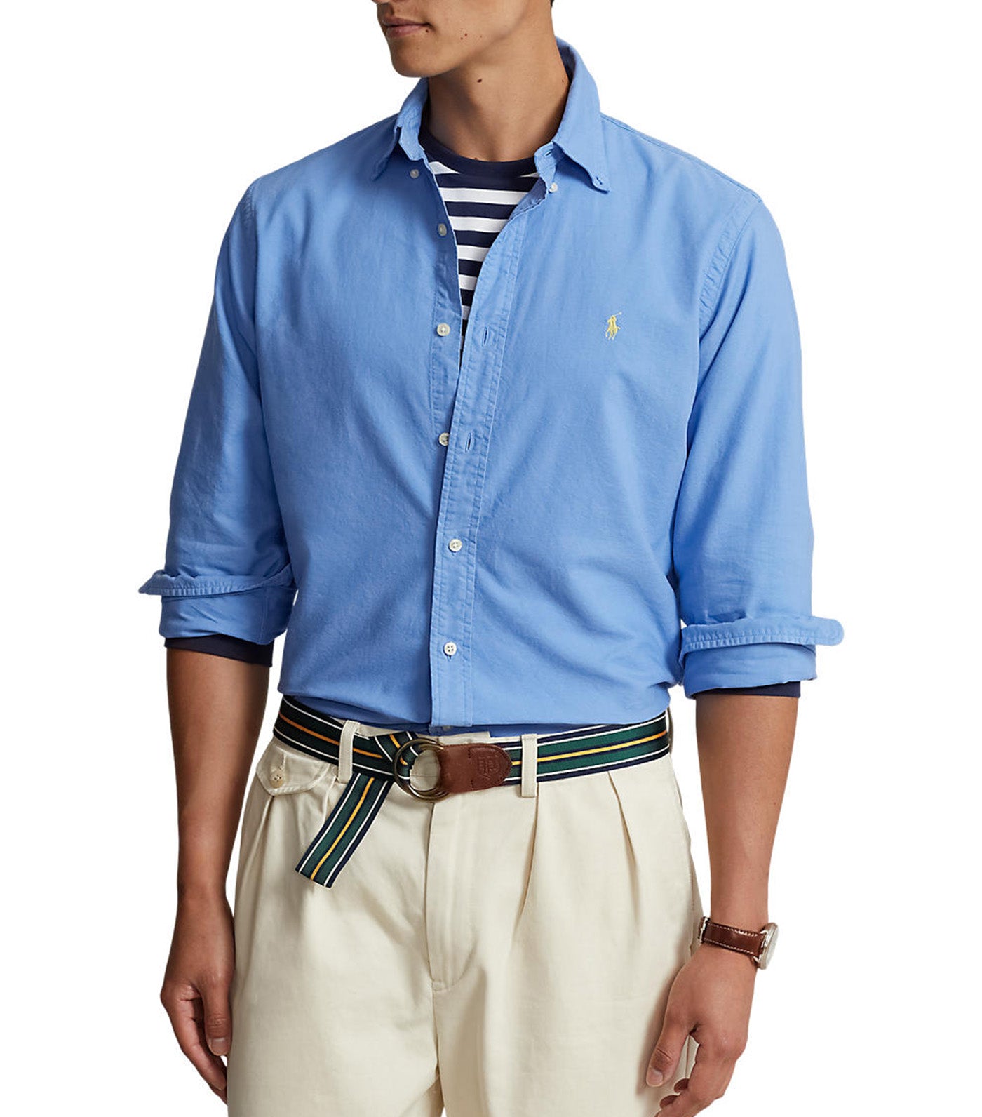 Men's Custom Fit Garment-Dyed Oxford Shirt Harbor Island Blue