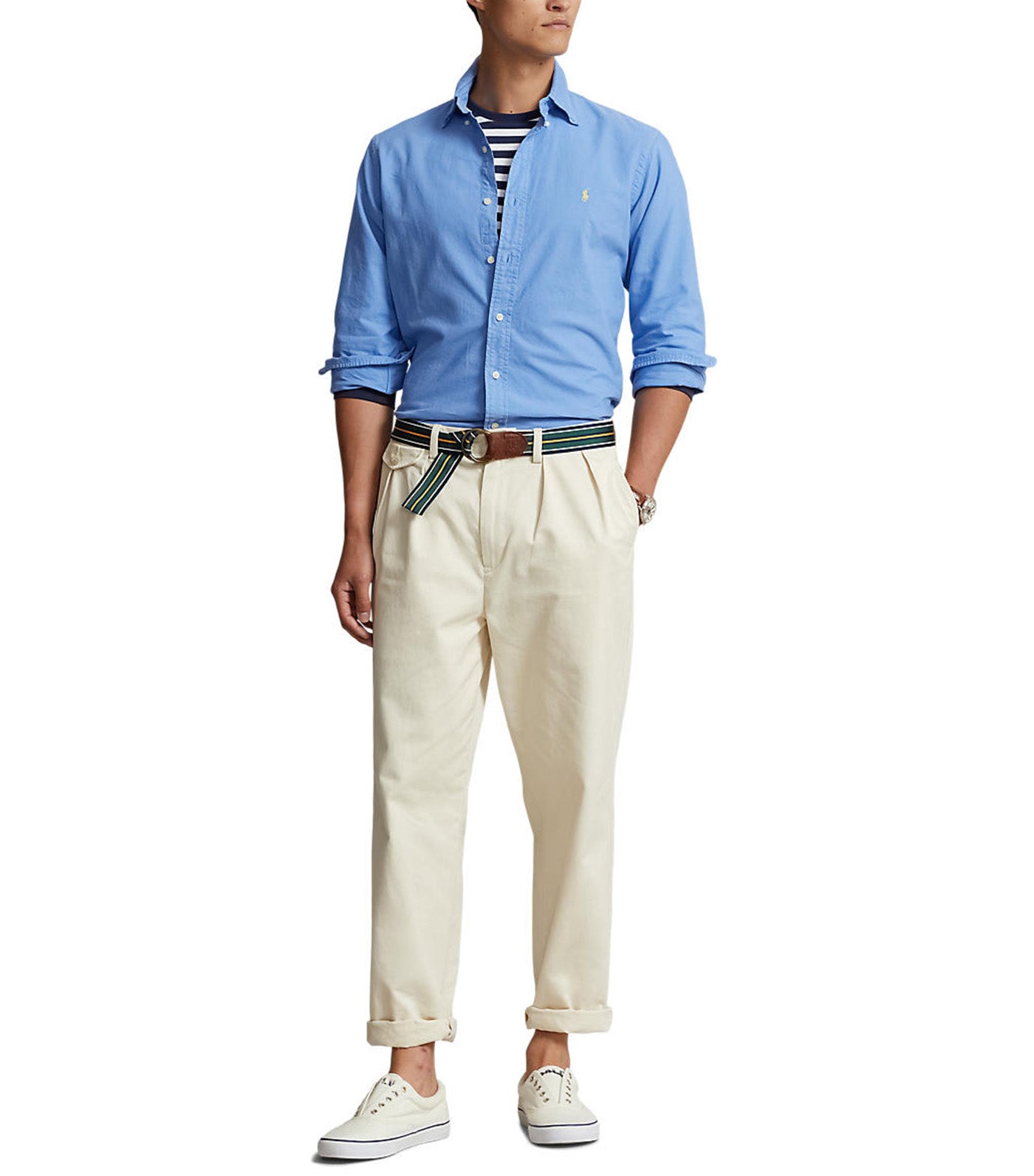 Men's Custom Fit Garment-Dyed Oxford Shirt Harbor Island Blue