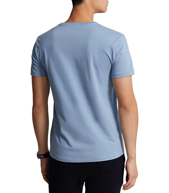 Men's Custom Slim Fit Polo Bear Jersey T-Shirt Channel Blue Ski Bear
