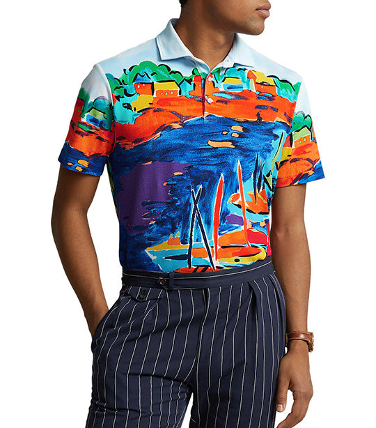Men's Custom Slim Fit Sailboat Mesh Polo Shirt Vista Sail