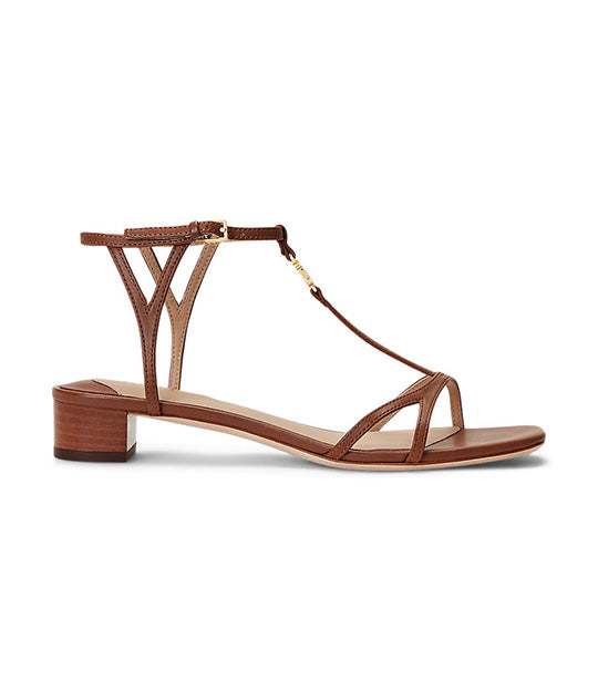 Lauren Ralph Lauren Fallon Nappa Leather Sandal Deep Saddle Tan Rustan s