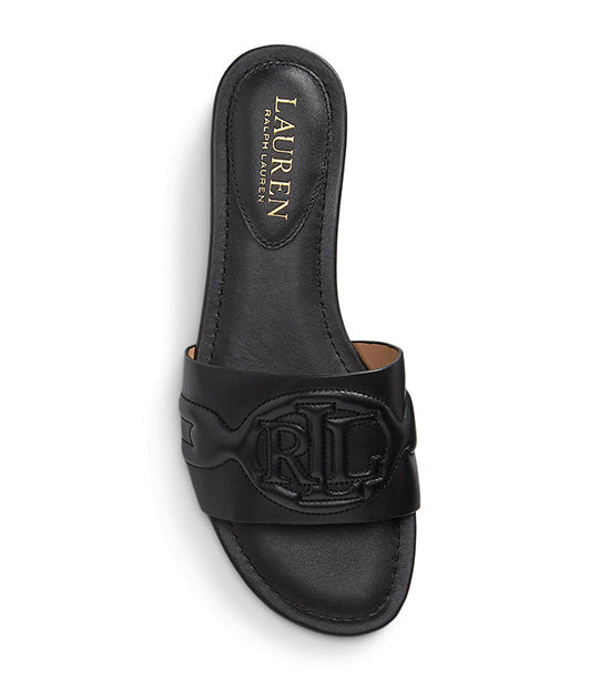 Lauren Ralph Lauren Alegra III Leather Slide Sandal Black Rustan s