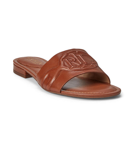 Alegra III Leather Slide Sandal Deep Saddle Tan