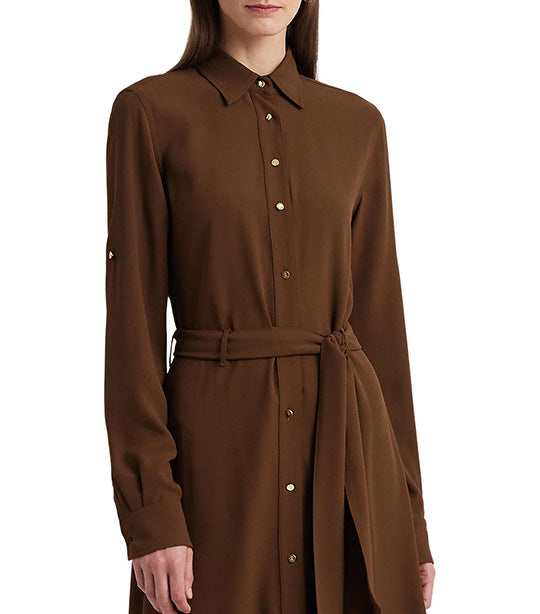 Women's Fit-and-Flare Shirtdress Brown Birch