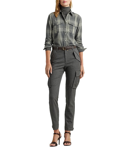 Women's Plaid Twill Shirt Gray/Cream Multi