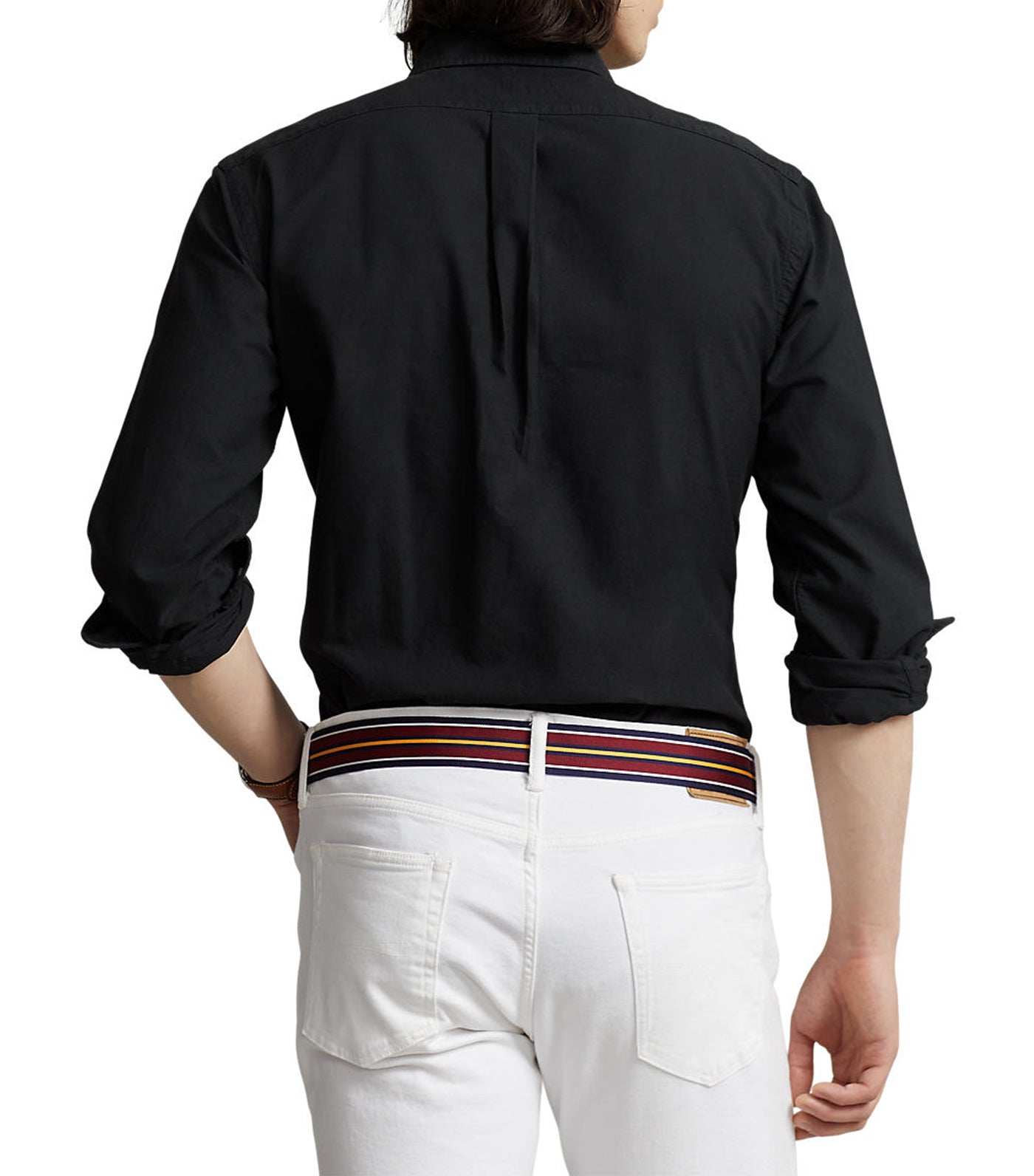 Men's Custom Fit Oxford Shirt Polo Black