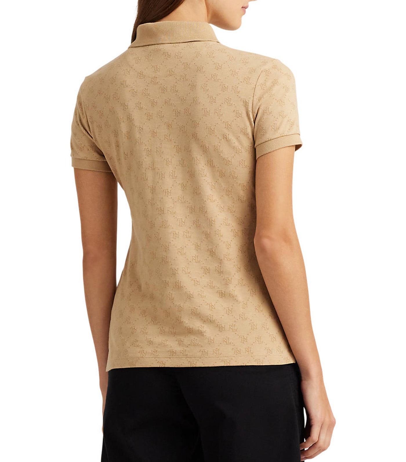 Women's Logo Jacquard Polo Shirt Birch Tan