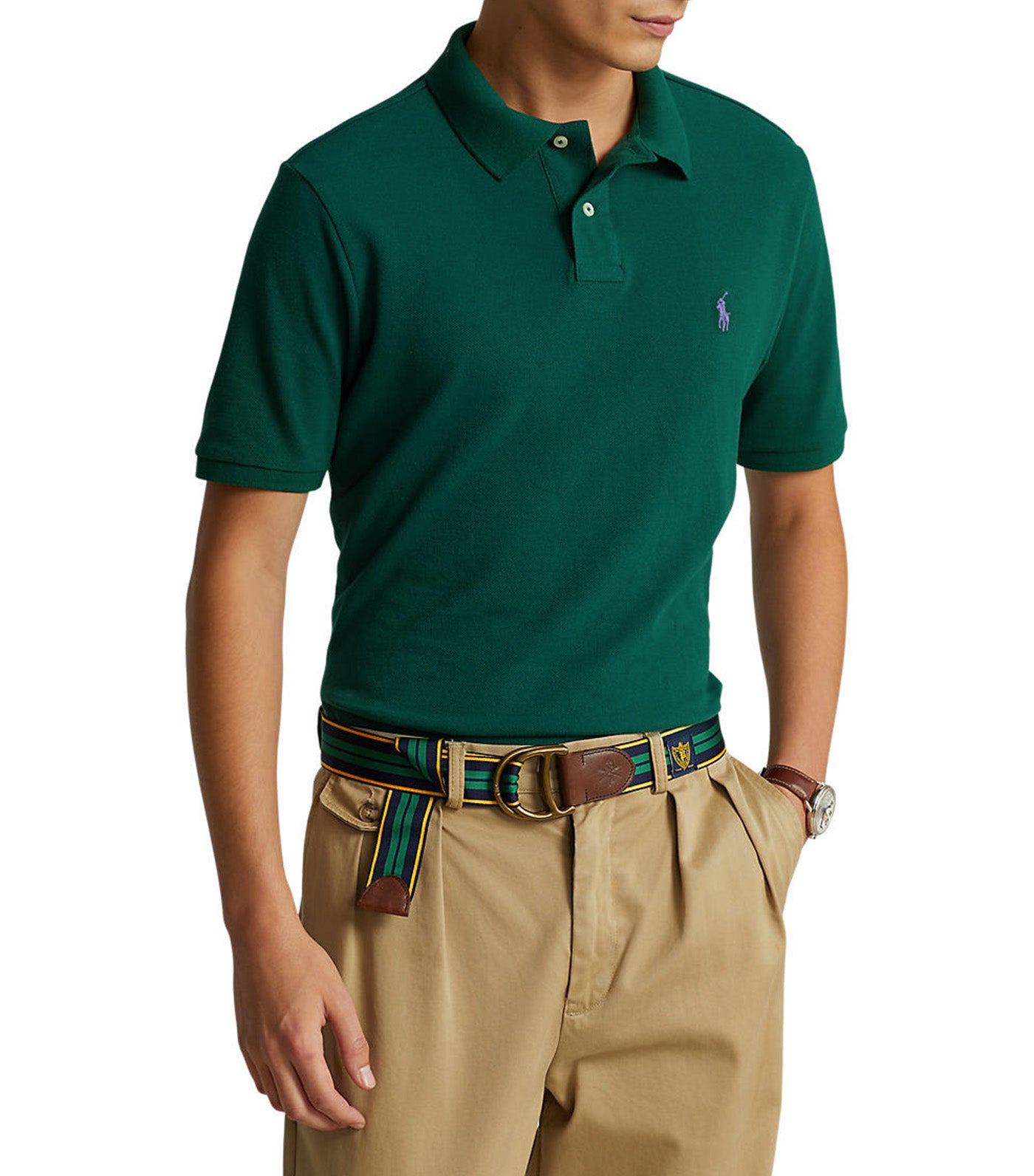 Men's Custom Slim Fit Mesh Polo Shirt New Forest