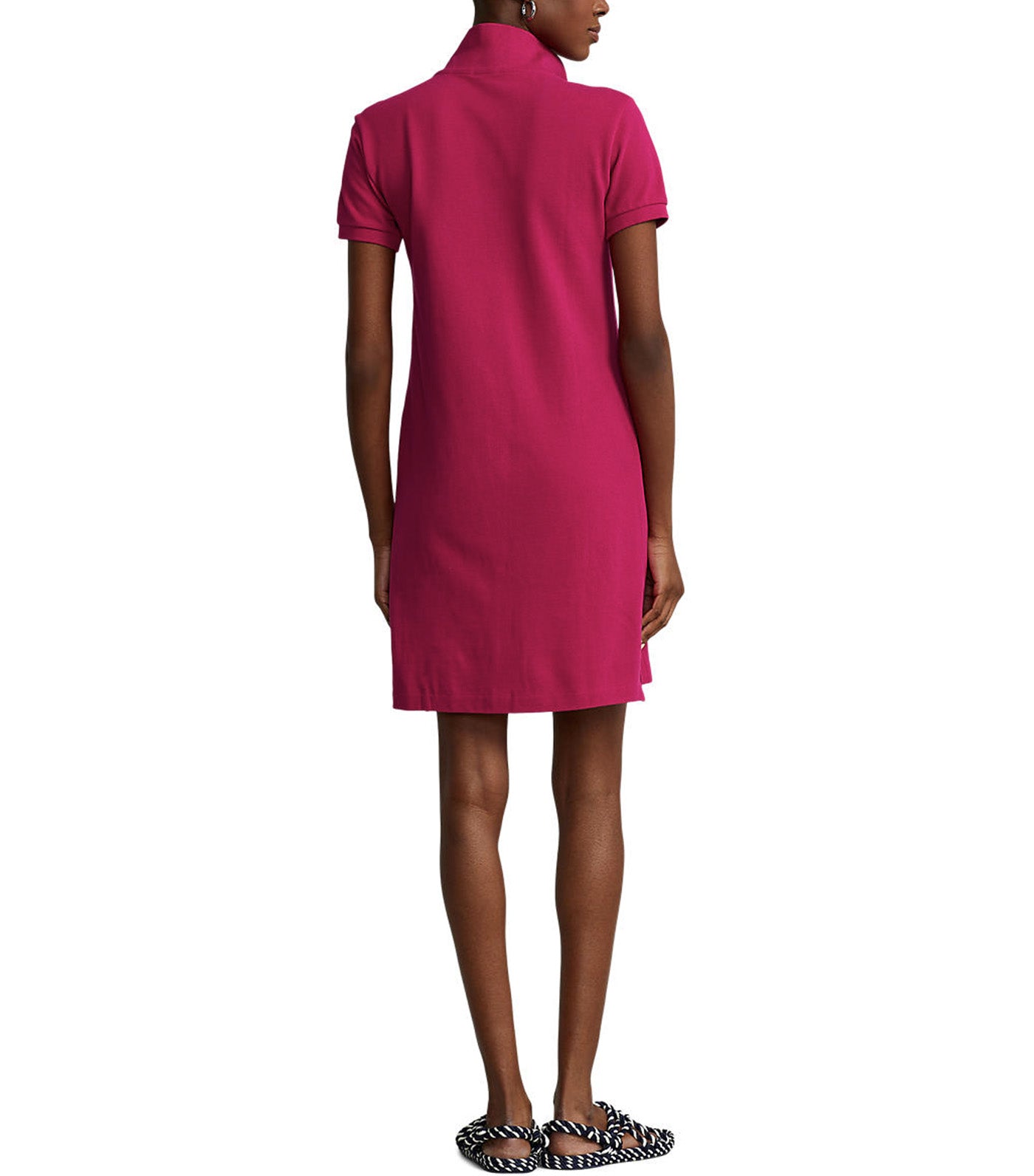 Cotton Mesh Polo Dress Pink Sky