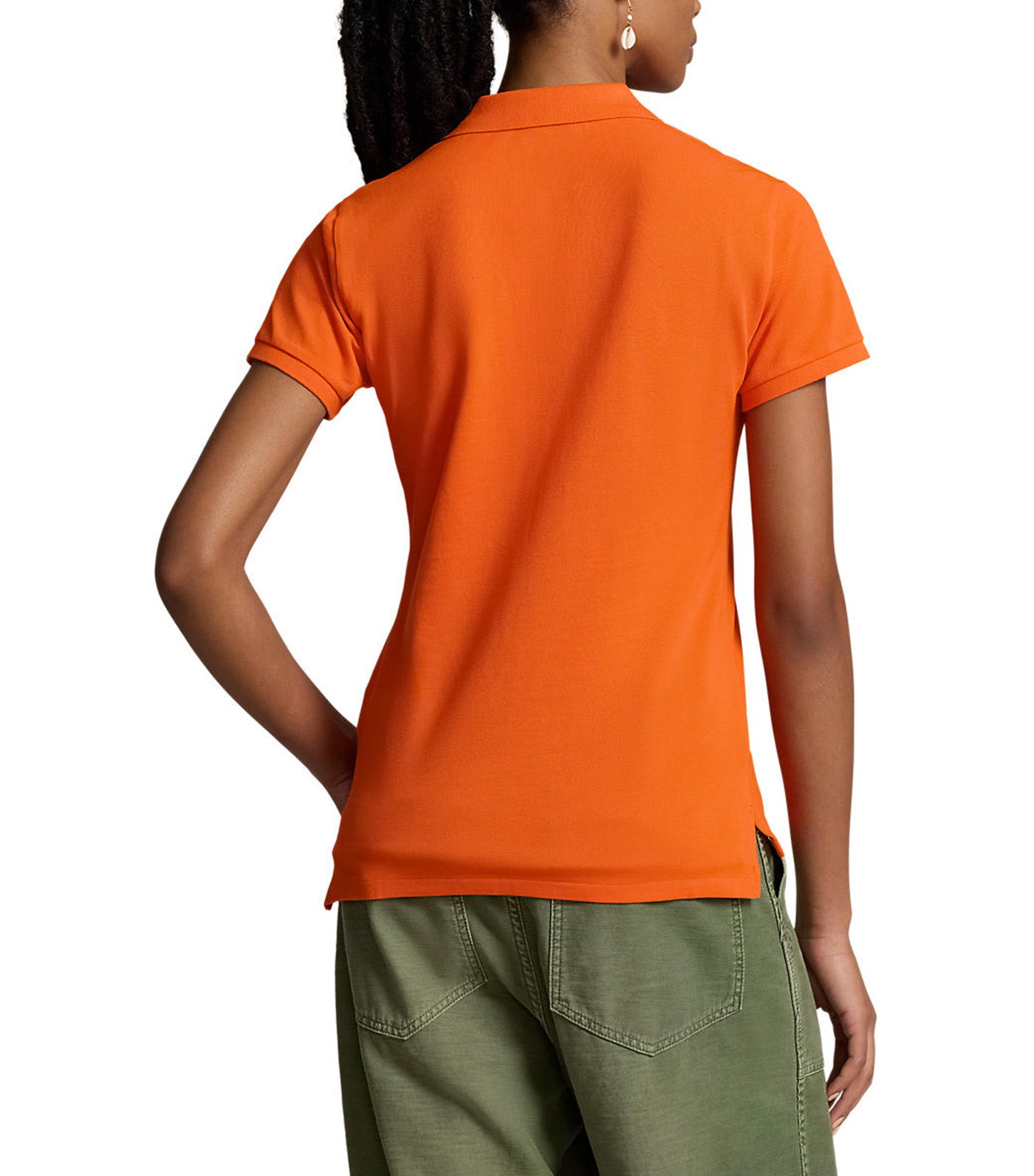 Women's Slim Fit Stretch Polo Shirt Sailing Orange