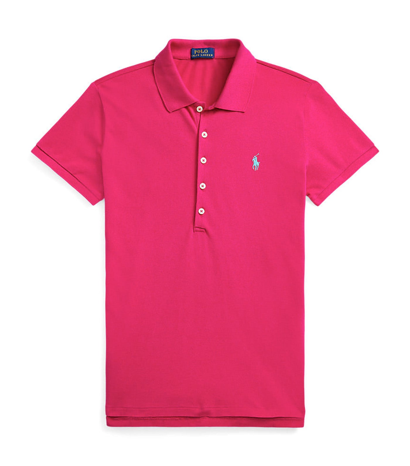 Women's Slim Fit Stretch Polo Shirt Pink Sky