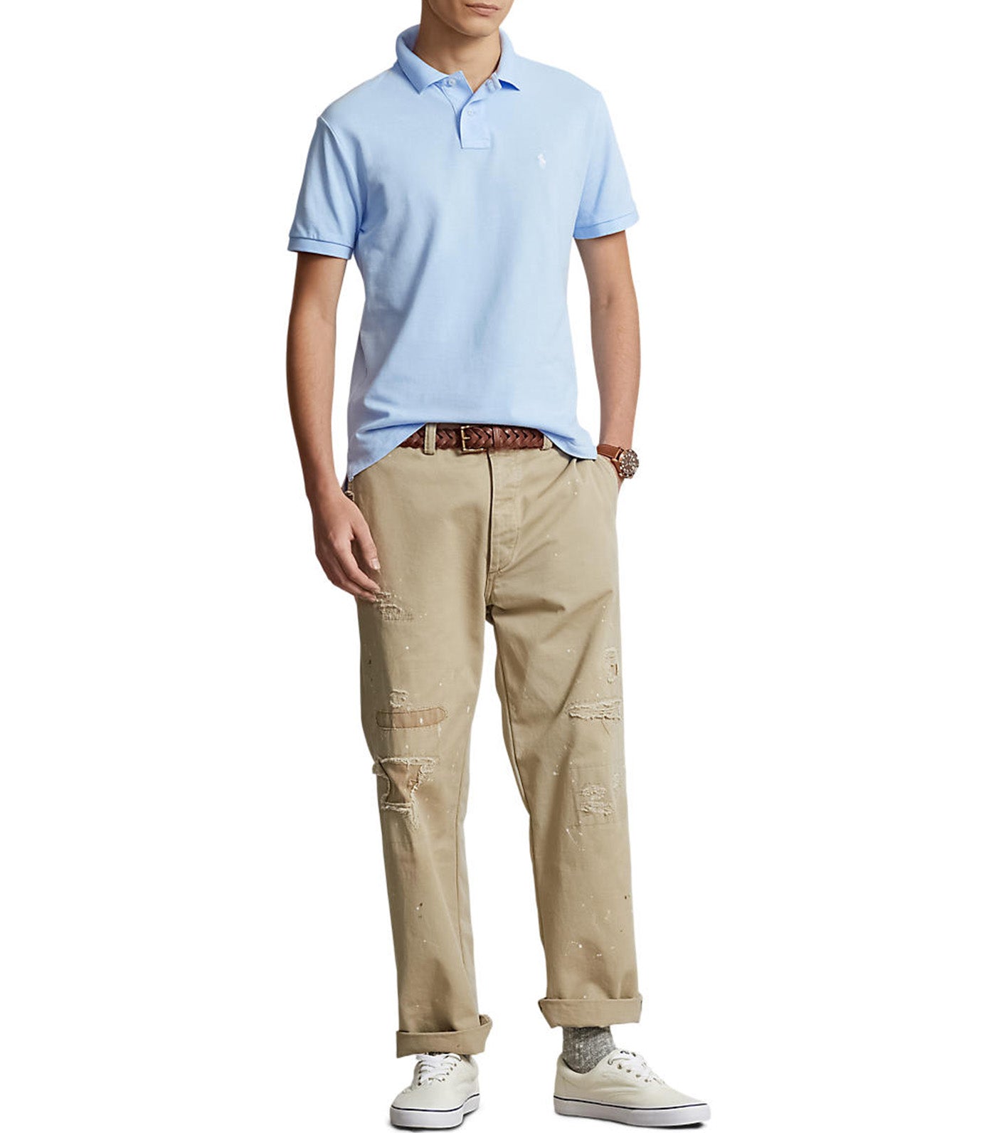 Men's Custom Slim Fit Mesh Polo Shirt Office Blue