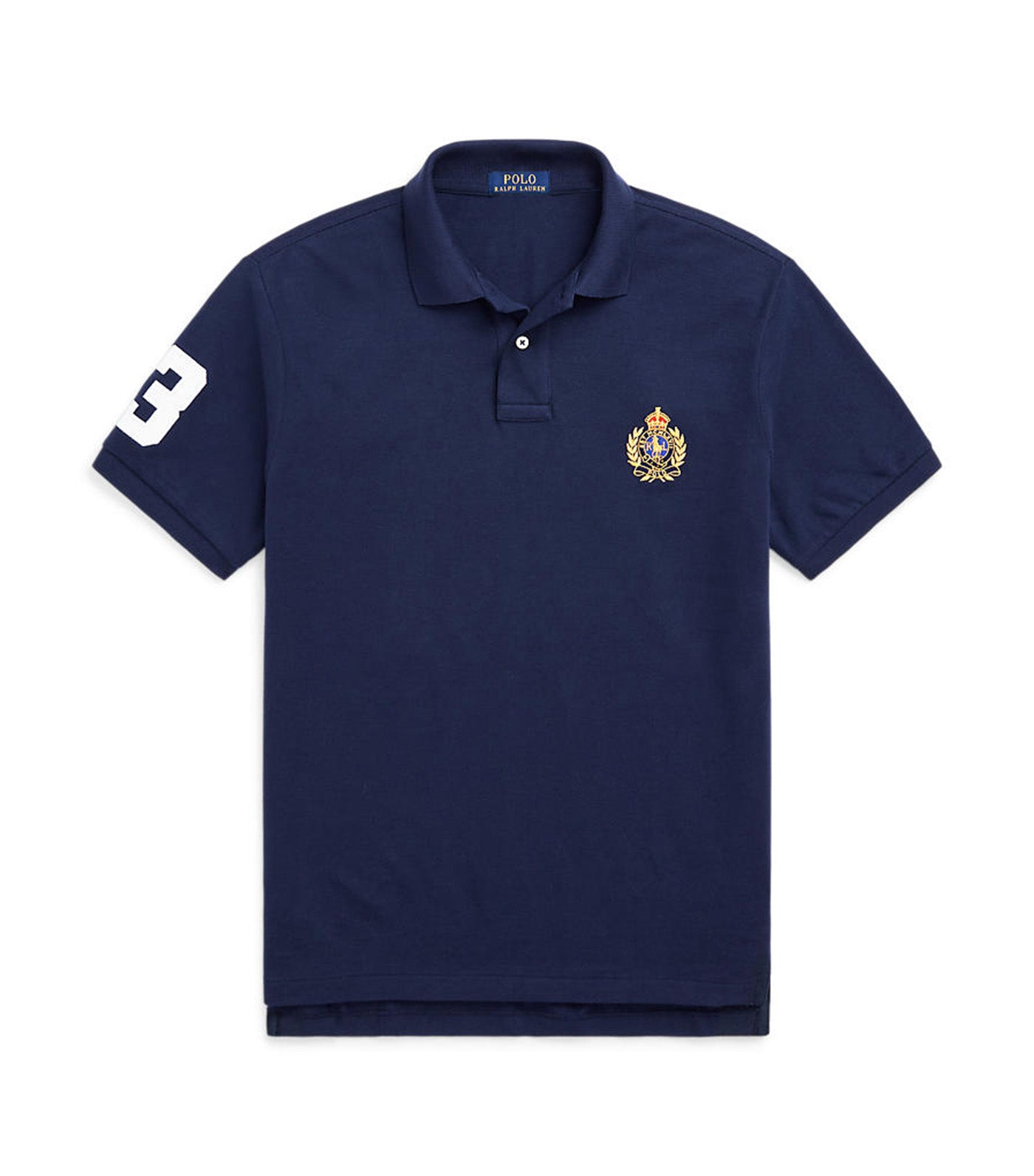 Men's Custom Slim Triple-Pony Mesh Polo Shirt Newport Navy