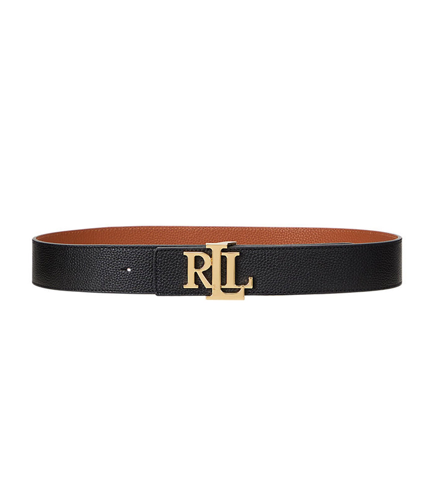 Women's Reversible Pebbled Leather Wide Belt Black/Lauren Tan