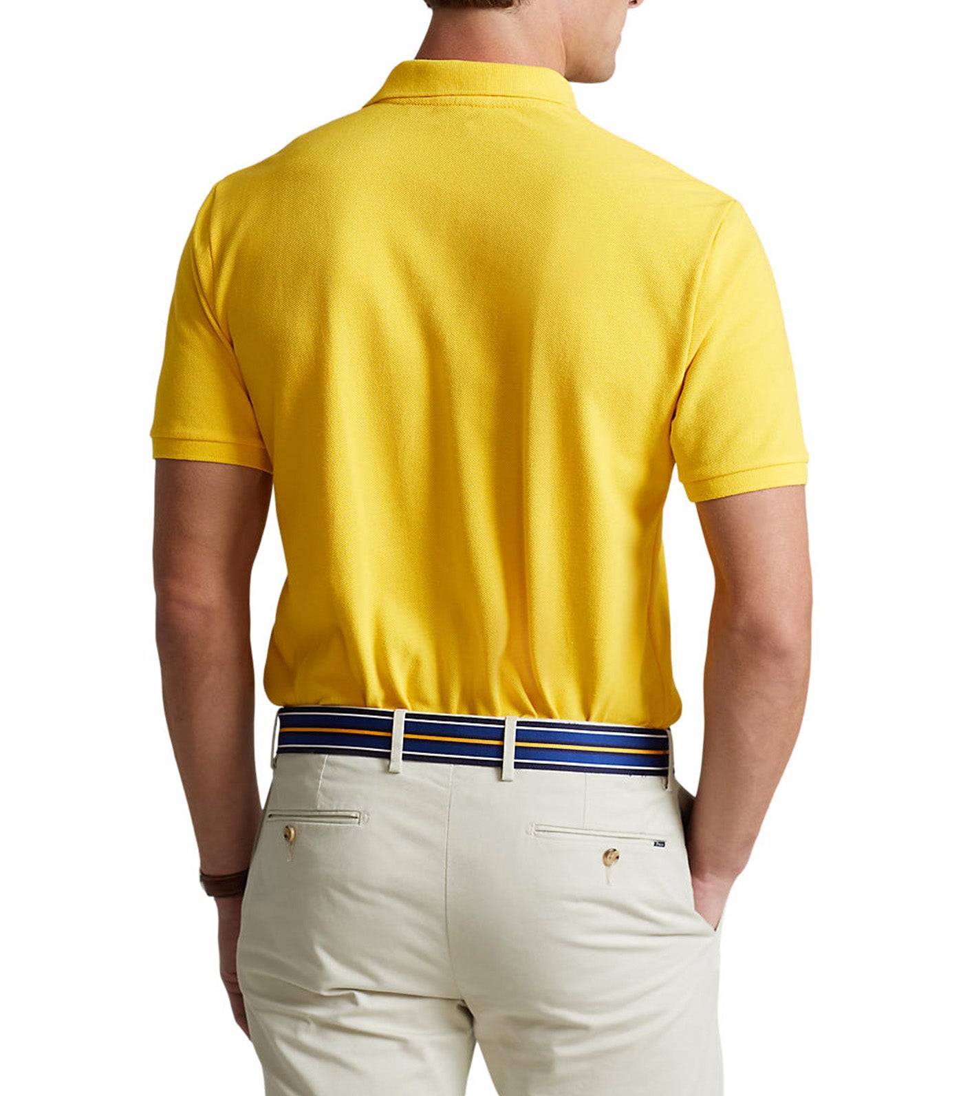 Men's Custom Slim Fit Mesh Polo Shirt Yellowfin