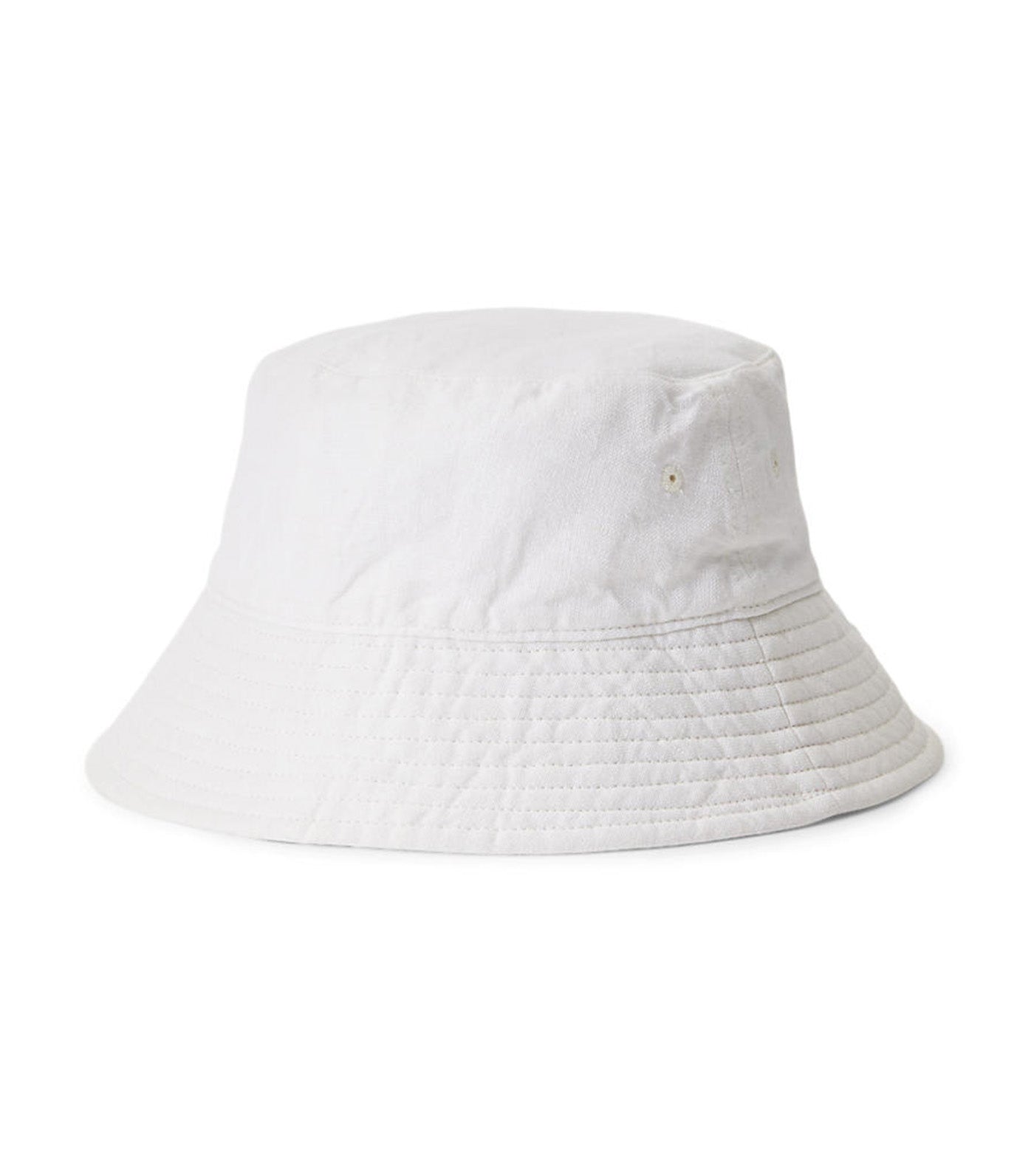 Women's Linen Bucket Hat Deckwash White
