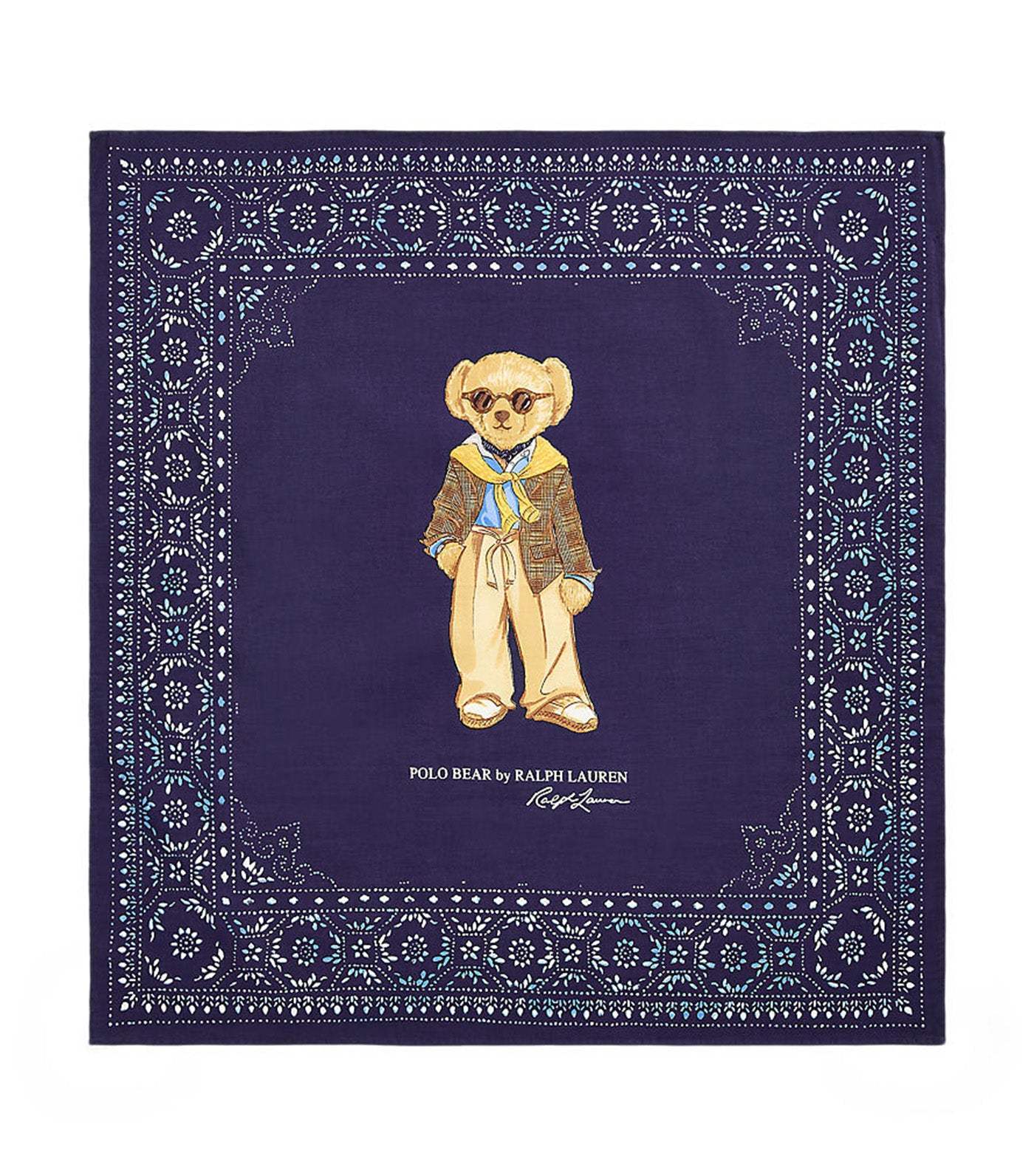 Women's Polo Bear Cotton-Silk Scarf Marqis Blue