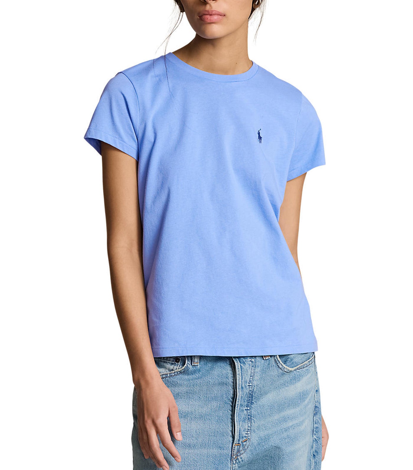 Women's Cotton Jersey Crewneck Tee Nantucket Blue